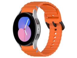 Pulseira De Silicone Preta Com Fivela E Textura Ondulada.