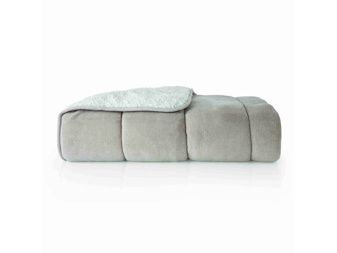 Edredão Coral Borreguito 140x220cm Cinza Kasa
