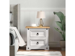 Vidaxl Mesa-de-cabeceira Com Gaveta Corona Branco 53 X 39 X 47 Cm