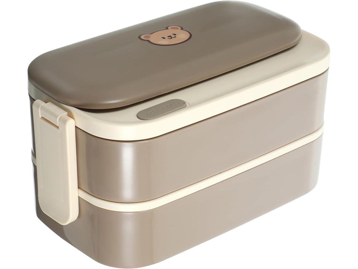 Marmita Bento Villcase Em Aço Inoxidável E Polipropileno De Camada Dupla, Capacidade De 1400ml, Própria Para Micro Ondas