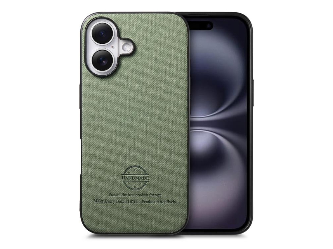 Capa Para Iphone 17 - Tecido Sarja E Couro