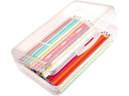 Estojo para Lápis, Grande Capacidade, Plástico, Multicolorido, Escolar, Escritório AQUAFORGE