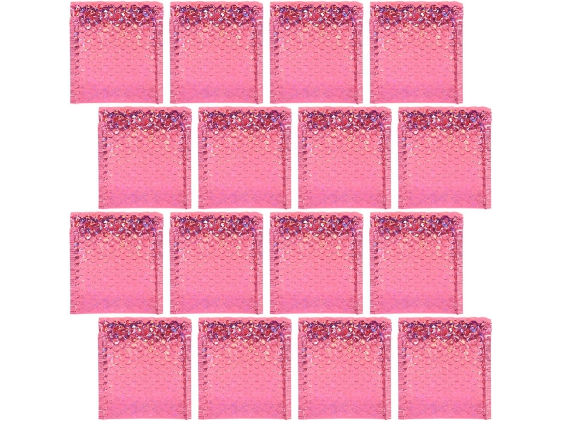 50 Peças Sacos À Bulles Adhésifs Rose Para Proteção De Envio Com Fermeture Pochettes Autoadesivos Expedição E