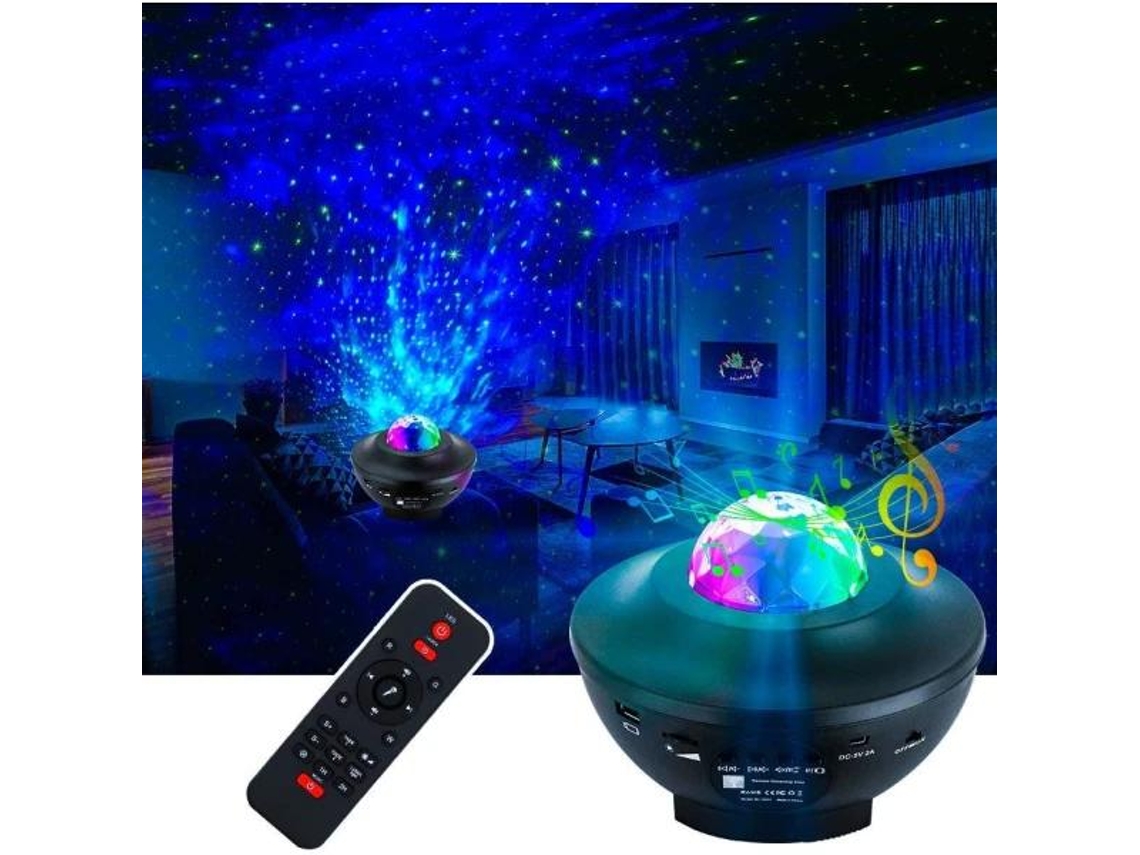 Projetor de Estrelas Led Galaxy Light/ Luz Noturna Lâmpada Estelar Preta BRILVIBERA