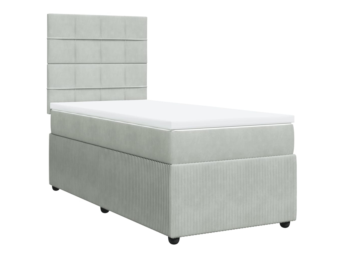 Box Spring Bed, Box Spring Beds Vidaxl Cinzeto Veludo (90 X 200 Cm)