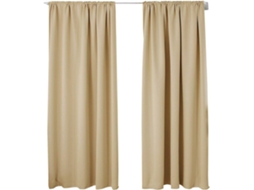 Cortina Blackout Térmica, Privacidade, Conjunto 2 Peças, 135 X 225 Cm, Castanho