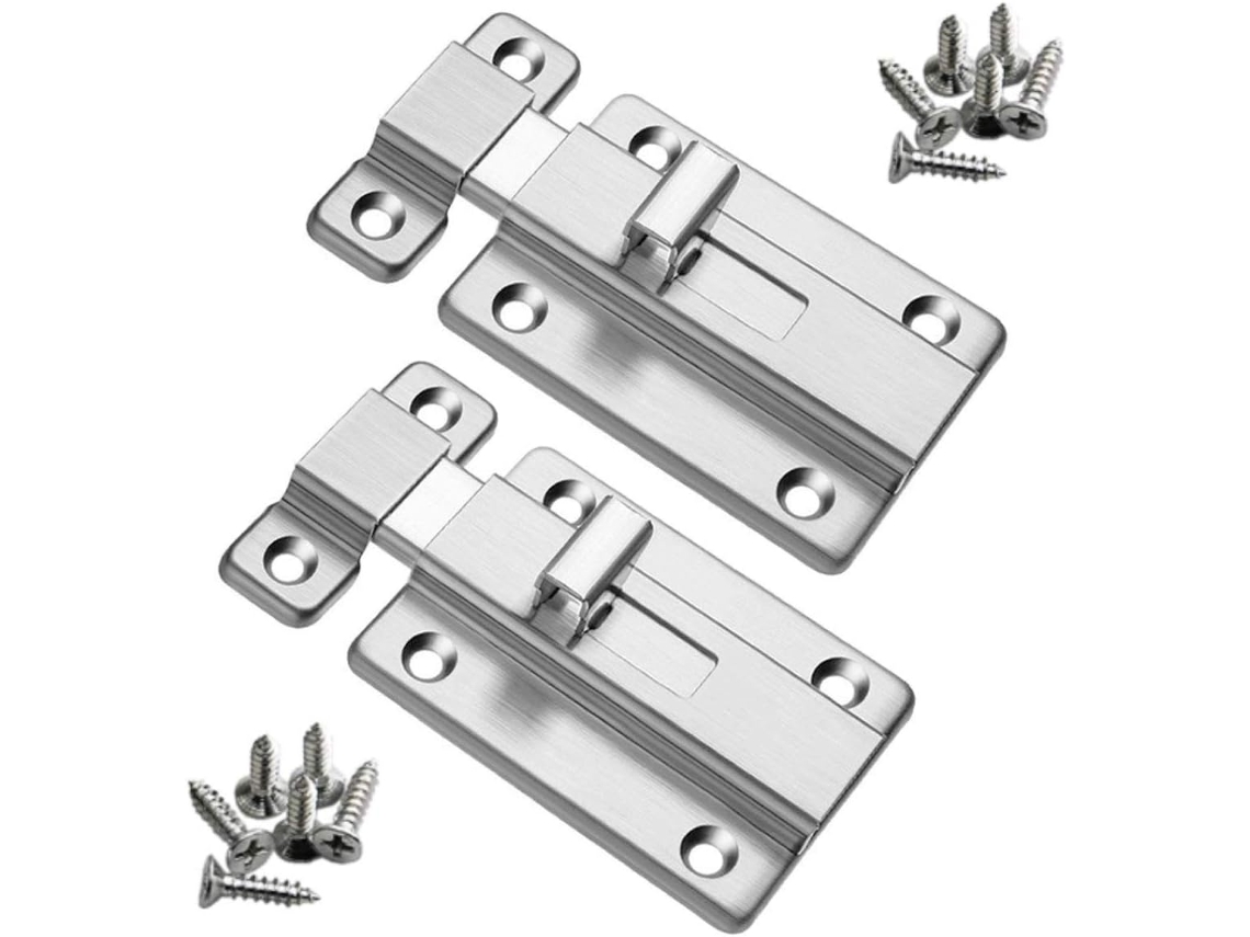Fechaduras De Aço Inoxidável De 4 Polegadas Com Parafuso Para Todos Os Tipos De Portas Internas, 2 Peças