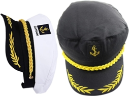 Chapéu De Capitão De Barco Em Algodão E Poliéster, Conjunto Com 2