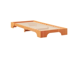 Conjunto 1 Estrutura Da Cama Vidaxl Castanho Madeira De Pinho Maciça (80 X 220 Cm)