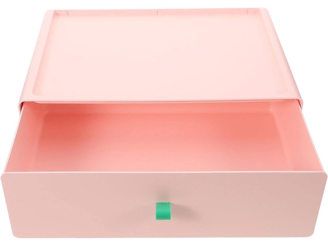 Caixa Organizadora Stobaza Rosa em Polipropileno com Gaveta, Fácil de Usar e Resistente À Ferrugem, Design Sim