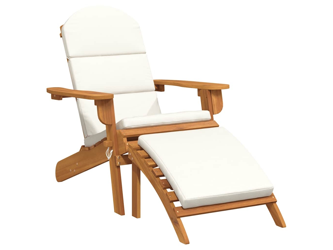 Cadeira de jardim Adirondack VIDAXL com apoio de pés acácia maciça