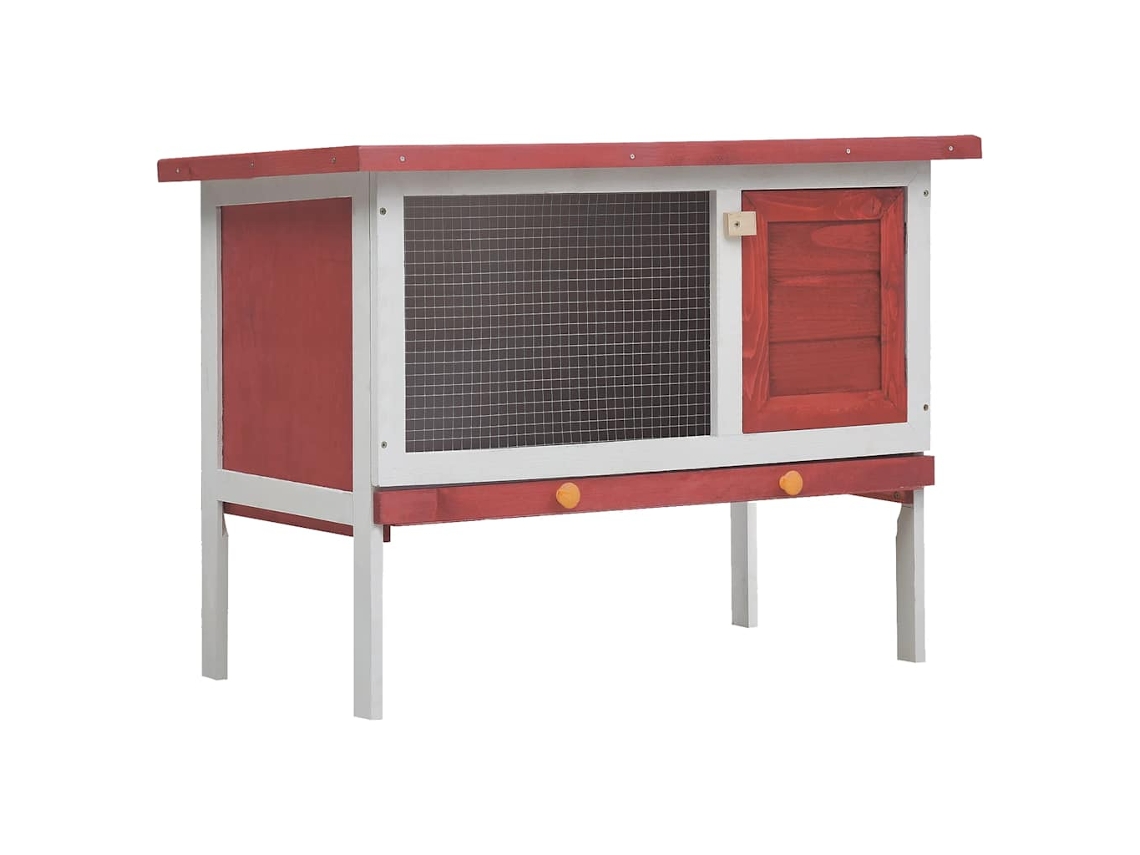Vidaxl Coelheira De Exterior 1 Piso Madeira Vermelho