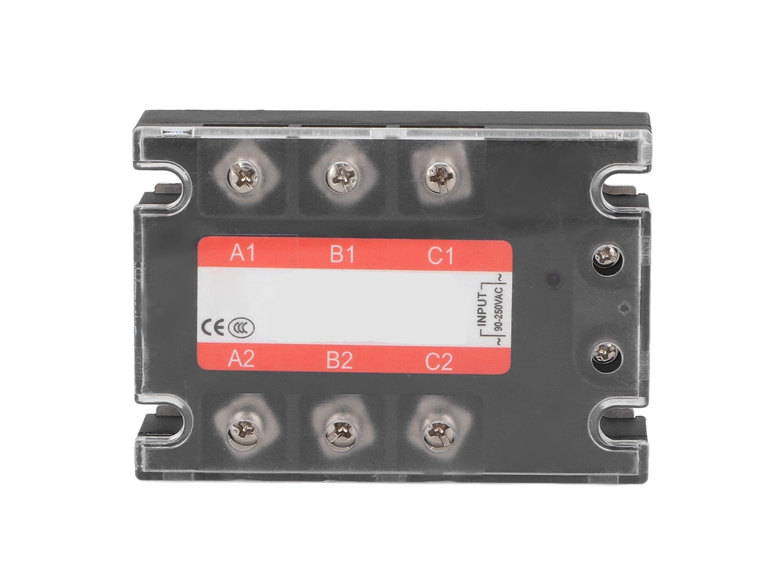 RELÉ DE Estado Sólido YURU Trifásico 10A com Indicador LED 480V Ca Flame Retardante