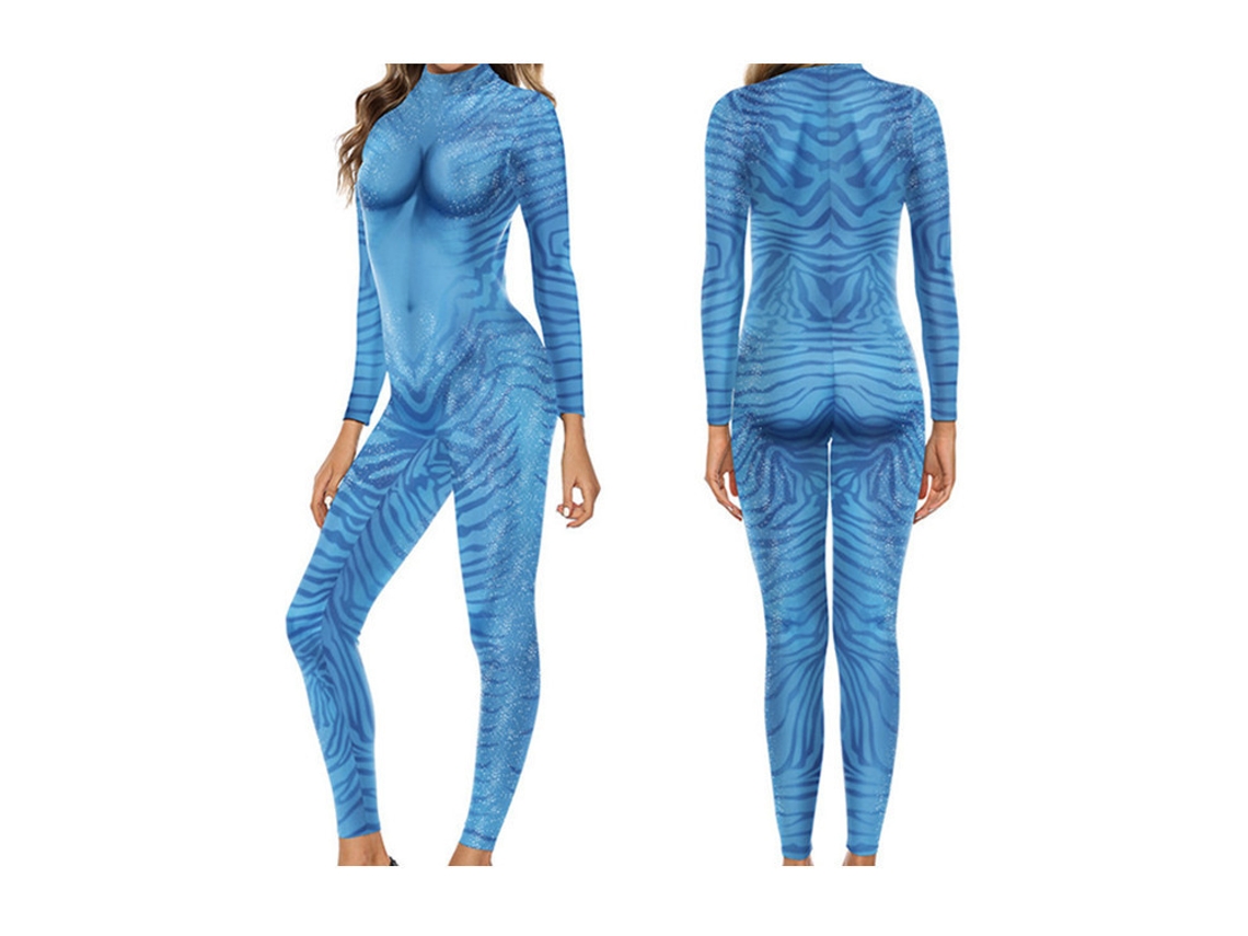 Avatar 2 Cosplay Macacão Feminino com Estampa 3D M