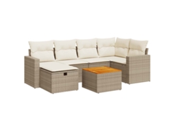 Garden Sofa Set, Garden Sofa Sets Vidaxl Bege Rattan / Vime (n/a)