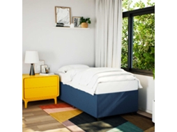 Vidaxl Estrutura De Cama Sem Colchão 100x200 Cm Tecido Azul