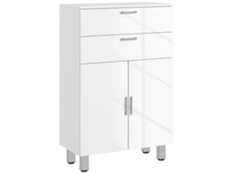 Móvel Auxiliar Casa de Banho Melamina de Madeira Cor Branco 60x30x93 cm Kleankin