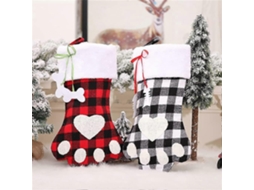 Conjunto De 2 Meias De Natal Para Ces E Gatos, 45 Cm, Estampa Xadrez Bfalo, Patinhas Grandes E Fofas, Personalizadas Para Pendurar. Hengjian