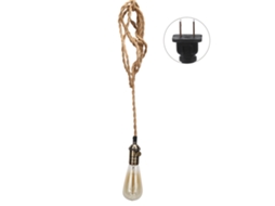 Lustre de Haste de Linho Estilo Vintage para Cafés e Bares 85cm