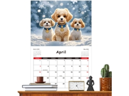Calendário de Parede com 2026, 12 Temas Animais para e CHABERLU