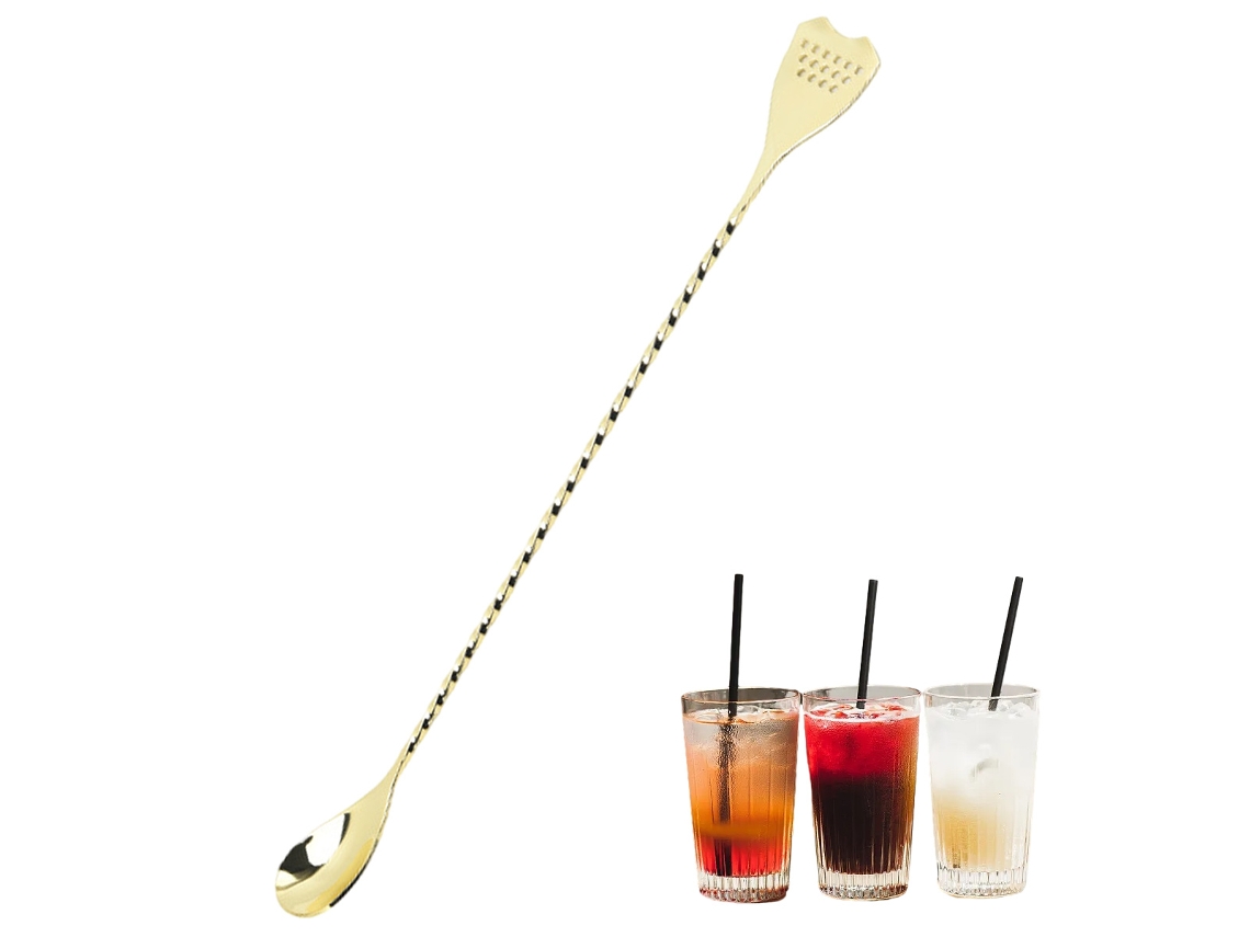 Colher de Bar em Aço Inoxidável com Peneira 30 Cm RNEMITERY