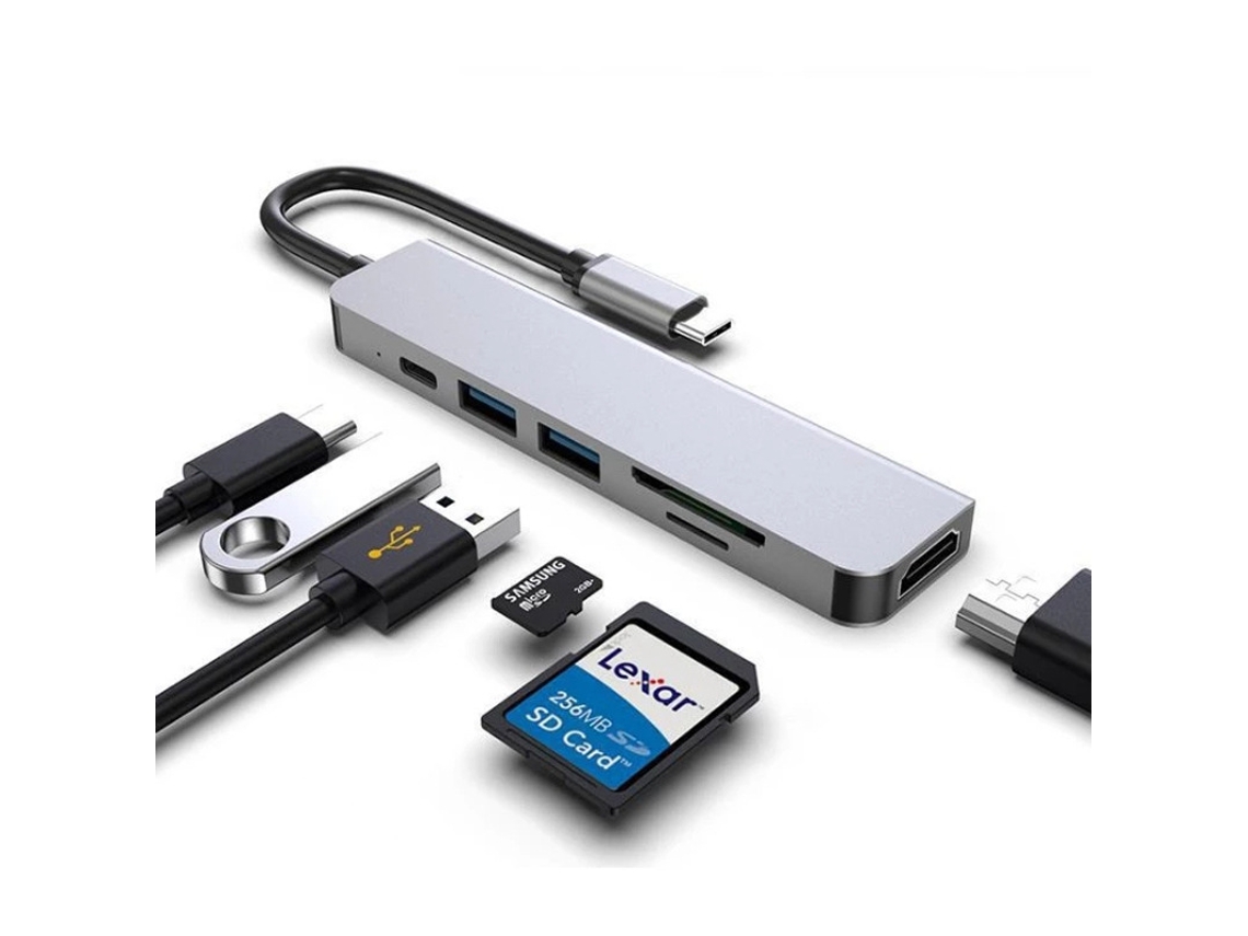 Hub Usb-c, Base De Expansão 6 Em 1, Adaptador Usb-c Para Hdmi