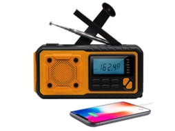 RÁDIO DE MANIVELA, 5000MAH, SOLAR, LANterna LED, EXTERNA AQUAFORGE