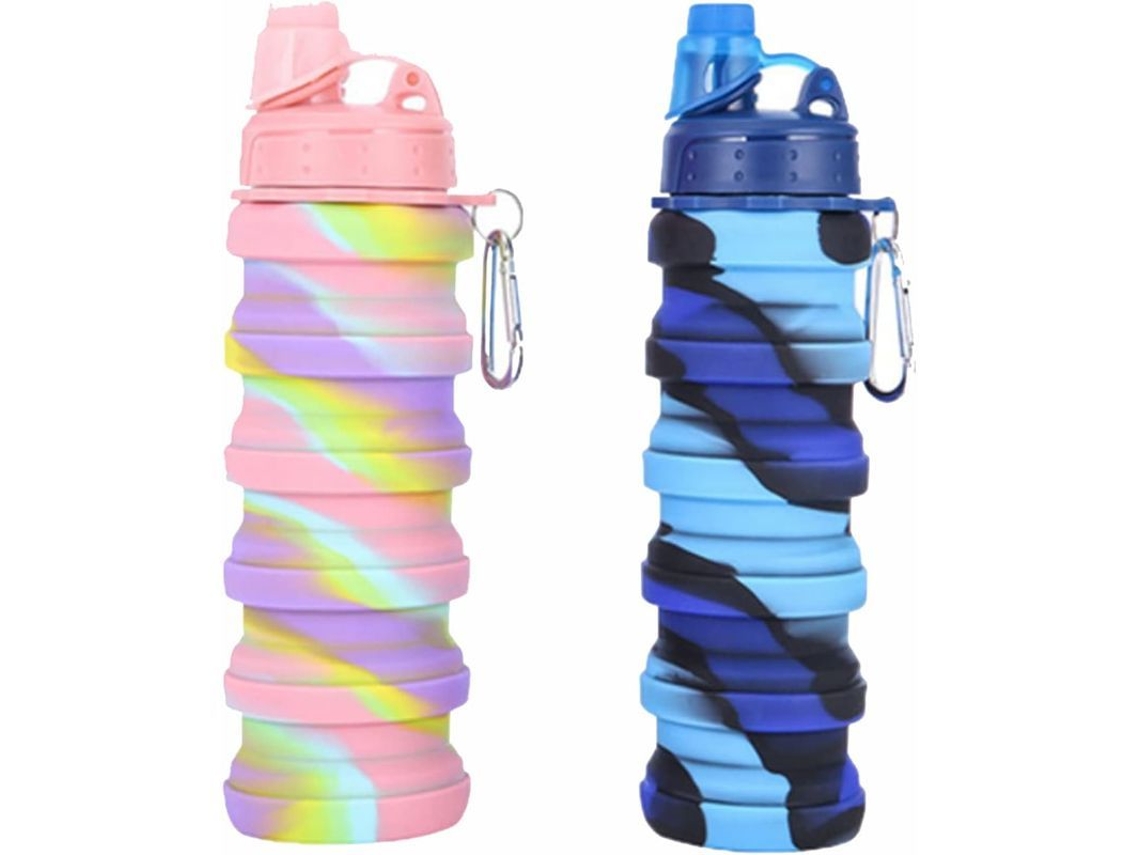 2026 botella de Água Colapsável de Silicone Reutilizável Portátil Sem Bpa para Casais Presente Romântico