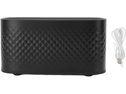 Umidificador De Mesa Com Design Elegante Em Preto, 160 Ml, Difusor Ar Colorido E Chama