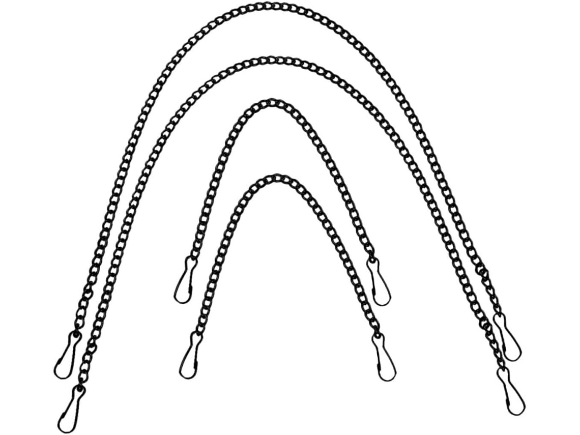 Conjunto de 4 tiras de ferro para fixação de etiquetas e cartazes, com design versátil e fácil instalação.