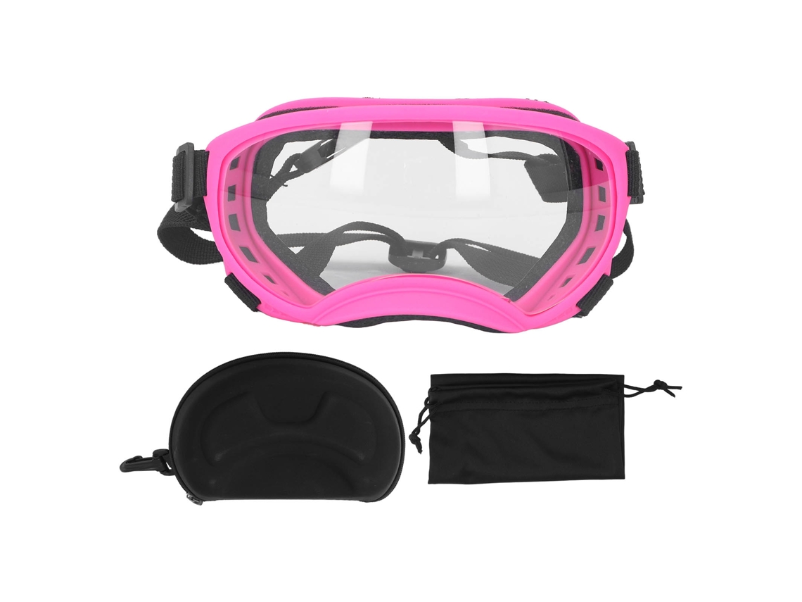 Óculos de Sol para Cães Proteção UV Leve Ventilado Confortável Armação Rosa Lentes Transparentes