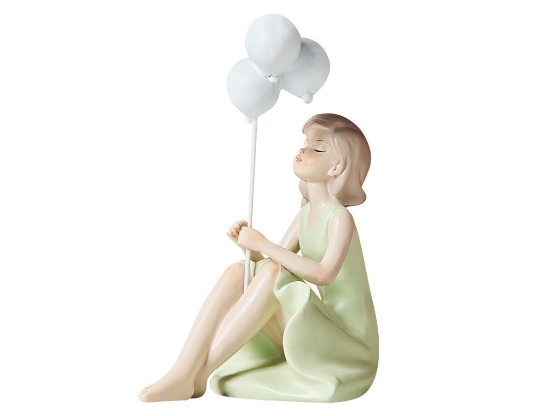 Escultura De Resina De Niña Con Globos Arte Creativo Lujo Ligero Decoración Hogar Regalo Ideal