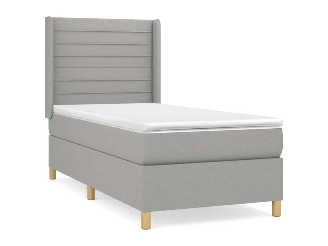 Box Spring Bed, Box Spring Beds Vidaxl Cinzeto Tecido (100 X 200 Cm)