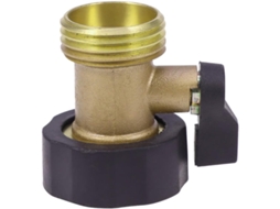 Conector De Mangueira Jardim Em Cobre Com Válvula Fechamento, Rosca