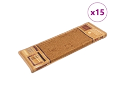 Vidaxl Tapetes De Escada Autoadesivos 15 Pcs 65x21x4 Cm Bege