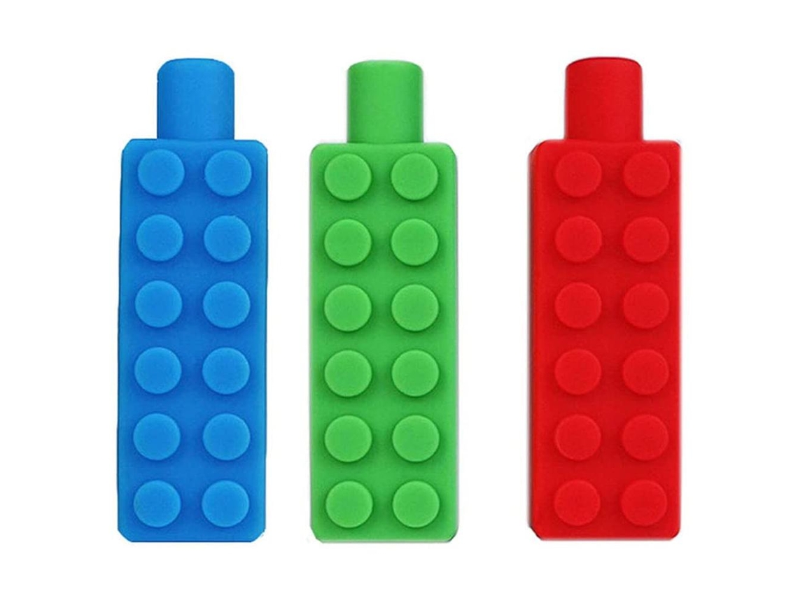 Ats 3 Peças Tapas de Lápis de Silicone Brinquedo Sensorial para Crianças com Autismo Ansiedade Mordida para Lápis