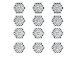 12 Caixas De Doces Ocos De Plástico Hexagonais Prateadas Para Casamento, Presentes E Festas
