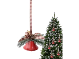Sino De Natal Festivo Decorado Com Laço E Mãos |