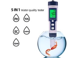 Medidor Digital De Qualidade Da Água 5 Em 1, Analisador De Qualidade Da Água, Detector De Ph/ Tds/ Ec/ Temperatura/ Slowmoose