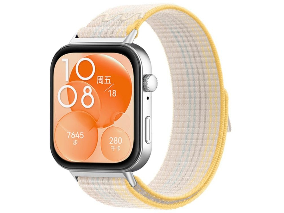 Bracelete Para Huawei Watch Fit 4 Pro / Fit 4 / Fit 3 - Nylon Trançado - Fecho De Velcro Estrela Arco-íris