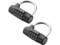 Conjunto De 2 Cadeados Com Código De 4 Dígitos, Reconfigurável, À Prova De Água, Com Haste, 5 Mm, 0, 2 Pol, Preto, Para Ginásio, Escola