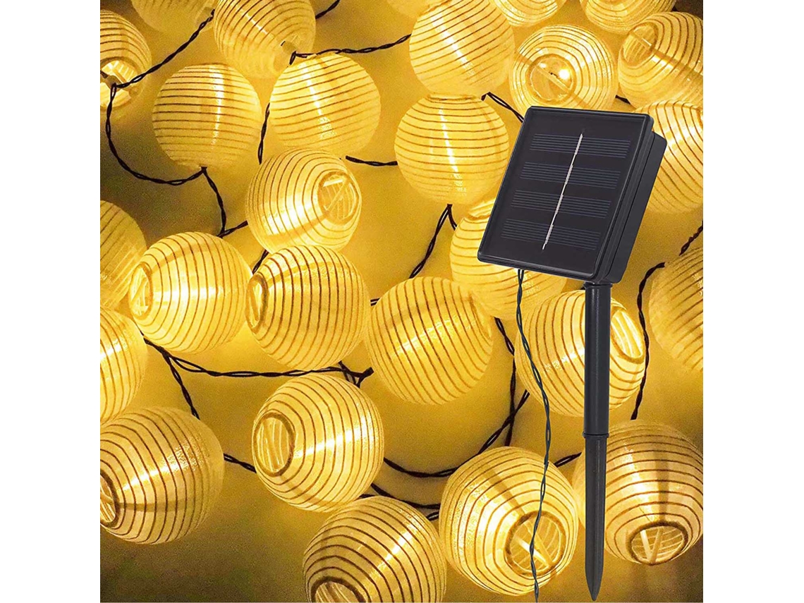 (luz Quente, 6,5 M, 30 Leds) Luminária Solar De Led À Prova D'água Em Formato De Hera
