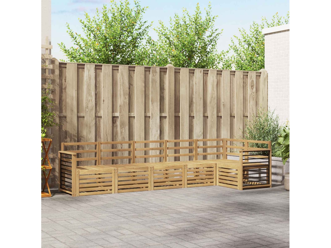 Vidaxl Conjunto De Sofás Para Exterior 6 Unid. Branco