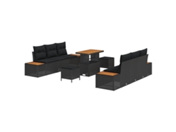 Sofá De Jardim Vidaxl Preto Vime Pe (90 X 55 X 71 Cm)