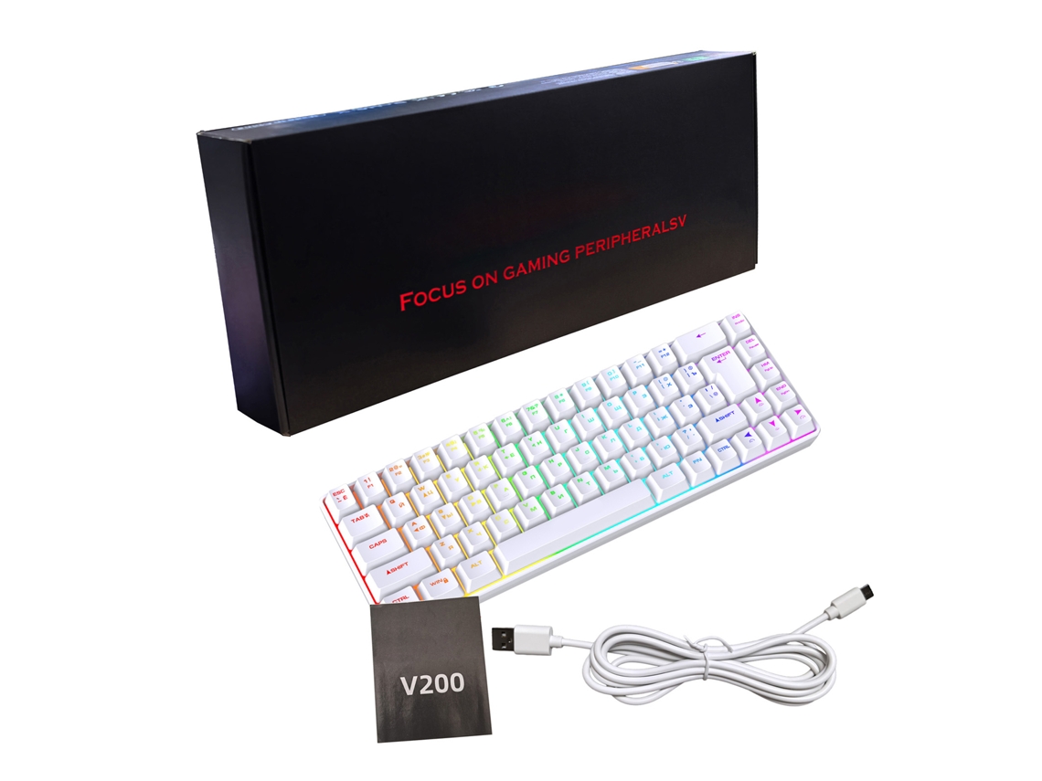 Teclado Gamer LAXISCREED com 68 Teclas, Membrana, Iluminação RGB Retroiluminada, Teclas Bilíngues Russo/Inglês