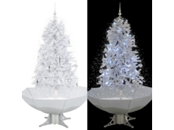 Vidaxl Árvore De Natal C/ Neve Base Formato Guarda-chuva 170 Cm Branco