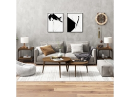 Vidaxl Mesas De Apoio 2 Pcs Derivados Madeira Carvalho Castanho