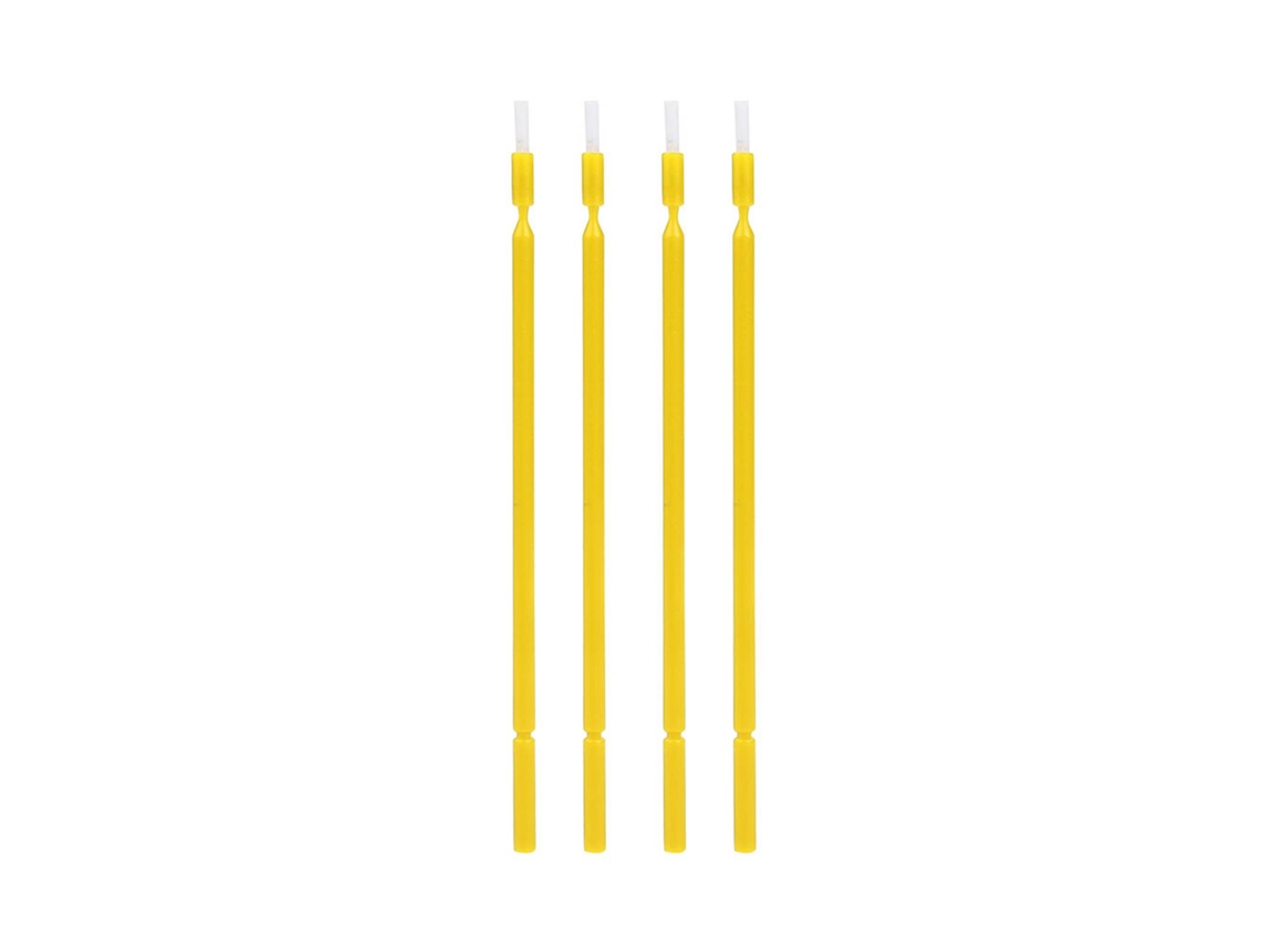 100 Escovetas Micro Aplicadoras Dentales Desechables Com Varetas Flexíveis (amarelo)
