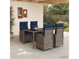 Vidaxl Conjunto De Jantar Para Exterior 5 Pcs Vime Pe