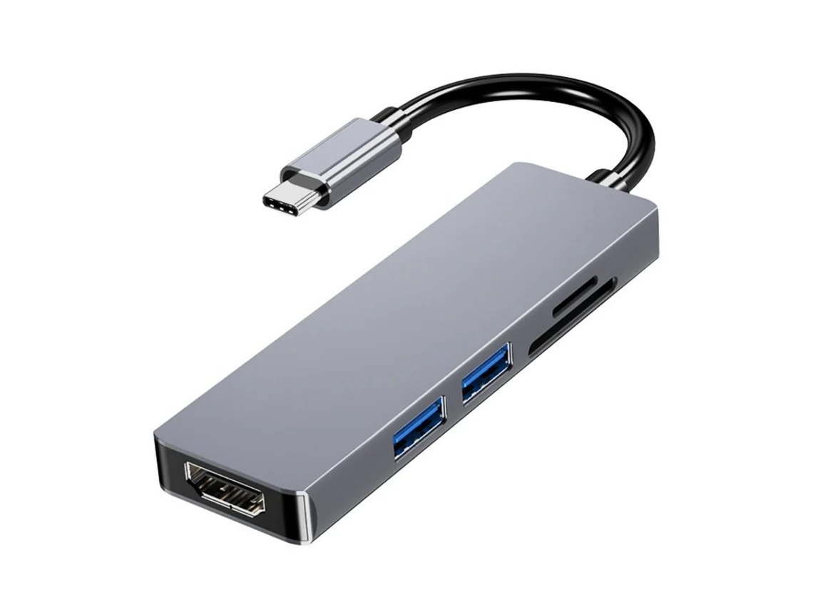 Estação De Acoplamento De Hub Tipo C 3.1 Para Hdmi 5 Em 1 Tipo C Com 4k Usb C Para Hdmi Cinza Bestvite